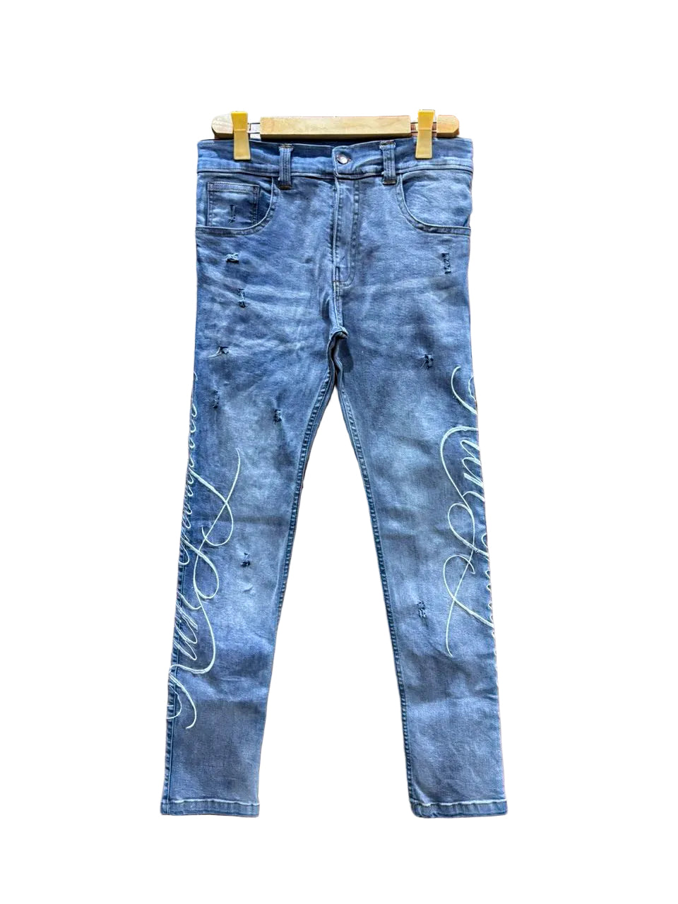 Cursive Light Denim Jeans